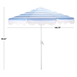 Safavieh Lucerna 9 Ft Metal and Fabric Crank Umbrella in Baby Blue / White