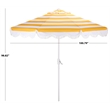 Safavieh Lucerna 9 Ft Metal and Fabric Crank Umbrella in Yellow / White