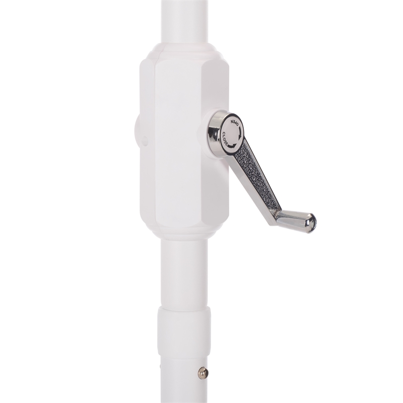 Safavieh Lucerna 9 Ft Metal and Fabric Crank Umbrella in Yellow / White