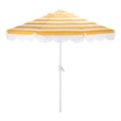 Safavieh Lucerna 9 Ft Metal and Fabric Crank Umbrella in Yellow / White