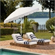 Safavieh Panza 9 Ft Metal and Fabric Crank Umbrella  in Ivory / White