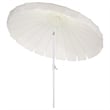 Safavieh Panza 9 Ft Metal and Fabric Crank Umbrella  in Ivory / White
