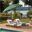 Safavieh Panza 9 Ft Metal and Fabric Crank Umbrella in Green / White