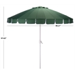 Safavieh Panza 9 Ft Metal and Fabric Crank Umbrella in Green / White