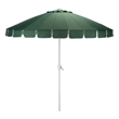 Safavieh Panza 9 Ft Metal and Fabric Crank Umbrella in Green / White