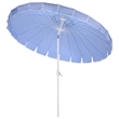 Safavieh Panza 9 Ft Metal and Fabric Crank Umbrella in Baby Blue / White