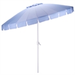 Safavieh Panza 9 Ft Metal and Fabric Crank Umbrella in Baby Blue / White