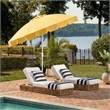 Safavieh Panza 9 Ft Metal and Fabric Crank Umbrella in Yellow / White