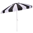 Safavieh Buti 9 Ft Metal and Fabric Crank Umbrella in Black  / White