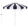 Safavieh Buti 9 Ft Metal and Fabric Crank Umbrella  in Navy / White
