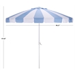 Safavieh Buti 9 Ft Metal and Fabric Crank Umbrella in Baby Blue / White