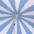 Safavieh Buti 9 Ft Metal and Fabric Crank Umbrella in Baby Blue / White