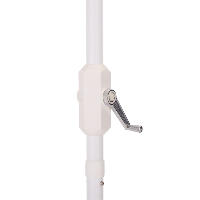 Safavieh Buti 9 Ft Metal and Fabric Crank Umbrella in Baby Blue / White