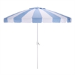 Safavieh Buti 9 Ft Metal and Fabric Crank Umbrella in Baby Blue / White