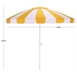 Safavieh Buti 9 Ft Metal and Fabric Crank Umbrella in Yellow / White