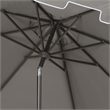 Safavieh Zimmerman 11Ft Round Metal and Fabric Crank Umbrella in Gray