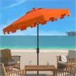 Safavieh Zimmerman 11Ft Round Metal and Fabric Crank Umbrella in Orange