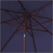 Safavieh Herla 11Ft Metal and Fabric Auto Tilt Market Umbrella in Navy