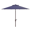 Safavieh Herla 11Ft Metal and Fabric Auto Tilt Market Umbrella in Navy