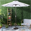 Safavieh Herla 11Ft Metal and Fabric Auto Tilt Market Umbrella in White