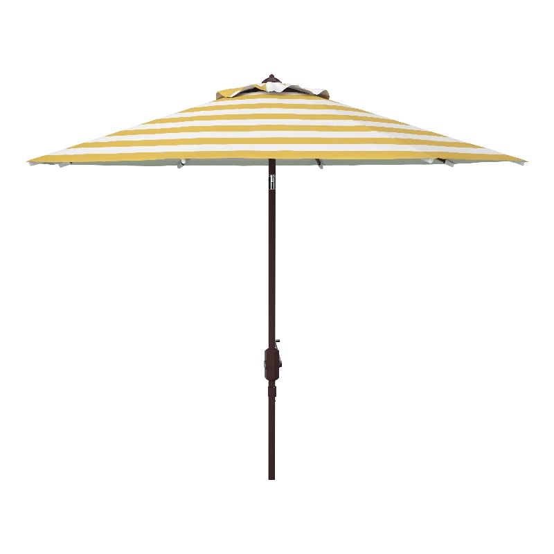 Safavieh Iris Fashion Line 11Ft Round Metal Crank Umbrella  in Orange / White