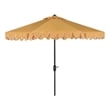 Safavieh Elegant Valance 11Ft Round Metal and Fabric Crank Umbrella in Yellow
