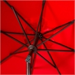 Safavieh Elegant Valance 11Ft Round Metal and Fabric Crank Umbrella in Red