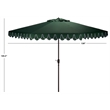 Safavieh Elegant Valance 11Ft Round Aluminum Umbrella in Green / White