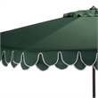 Safavieh Elegant Valance 11Ft Round Aluminum Umbrella in Green / White