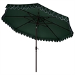Safavieh Elegant Valance 11Ft Round Aluminum Umbrella in Green / White