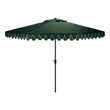 Safavieh Elegant Valance 11Ft Round Aluminum Umbrella in Green / White
