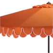 Safavieh Elegant Valance 11Ft Round Metal Crank Umbrella in Orange / White