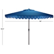 Safavieh Elegant Valance 11Ft Round Aluminum Umbrella in Blue / White