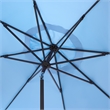 Safavieh Elegant Valance 11Ft Round Metal Crank Umbrella in Baby Blue / White