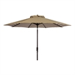 Safavieh Athens 11Ft Round Metal and Fabric Crank Umbrella in Beige / White