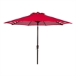 Safavieh Athens 11Ft Round Metal and Fabric Crank Umbrella in Red
