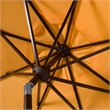 Safavieh Milan Fringe 11Ft Round Metal and Fabric Crank Umbrella in Yellow