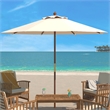 Safavieh Cannes 11Ft Round Wood Umbrella in Beige