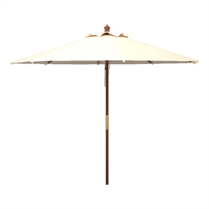 Safavieh Cannes 11Ft Round Wood Umbrella in Beige