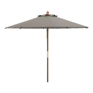 Safavieh Cannes 11Ft Round Wood Umbrella in Gray