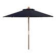 Safavieh Cannes 11Ft Round Wood Umbrella in Navy