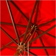 Safavieh Cannes 11Ft Round Wood Umbrella in Red