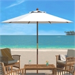 Safavieh Cannes 11Ft Round Wood Umbrella in Ivory