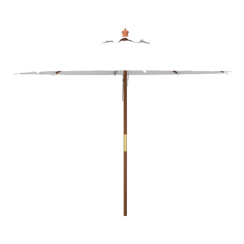 Safavieh Cannes 11Ft Round Wood Umbrella in Ivory