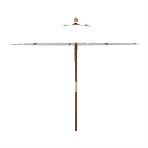 Safavieh Cannes 11Ft Round Wood Umbrella in Ivory