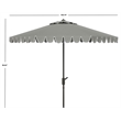 Safavieh Venice 11Ft Round Metal and Fabric Crank Umbrella in Gray