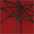 Safavieh Venice 11Ft Round Metal and Fabric Crank Umbrella in Red