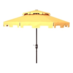 Safavieh Zimmerman 9Ft Double Top Metal Market Umbrella in Yellow / White