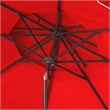 Safavieh Zimmerman 9Ft Double Top  Metal and Fabric Market Umbrella in Red/White