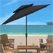 Safavieh Lorenia  9Ft Double Top Metal and Fabric Market Umbrella in Navy